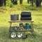 鋼鉄足の長い携帯用折るキャンプのテーブル屋外BBQのタケ折りたたみのピクニック